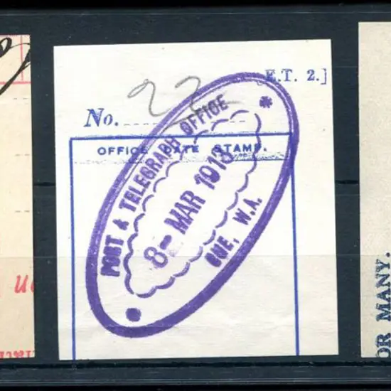 Cue Post & Telegraph Office ORS3. 3 different ...