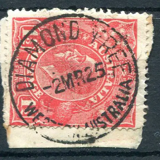 Diamond Tree A26 on 1½d red KGV for 2 MR 25. PMI ...