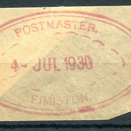 Fimiston Postmaster ORS3Complete strike dated 4- ...