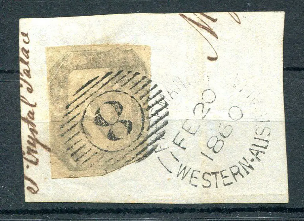 Fremantle 15 bar 8 numeral obliterator tying 6d ... Image 1++