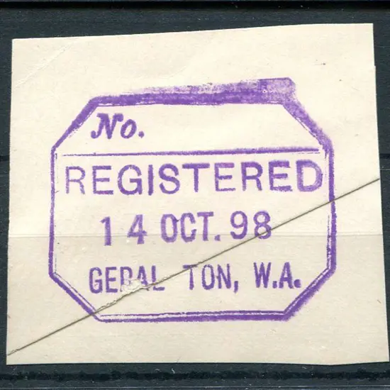 Geraldton Registered boxed rubber stamp RRS.1 on ...