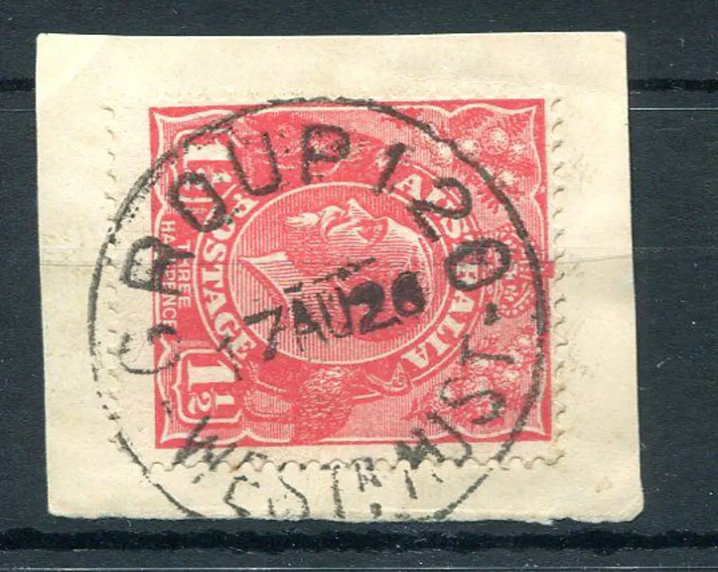 Group 120 Clear complete strike on 1½d red KGV on ... Image 1++