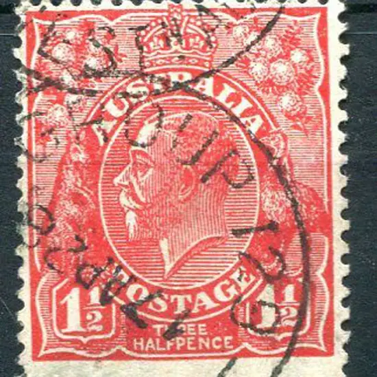 Group 129 B28 1½d red KGV with 2 part strikes for ...