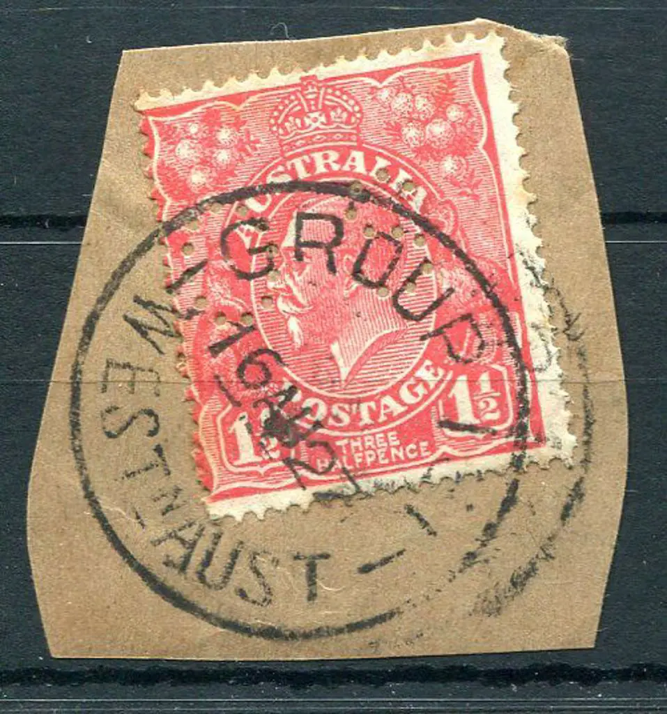 Group 131 Fine & rare complete B29 strike on 1½d ... Image 1++