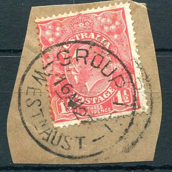 Group 131 Fine & rare complete B29 strike on 1½d ...