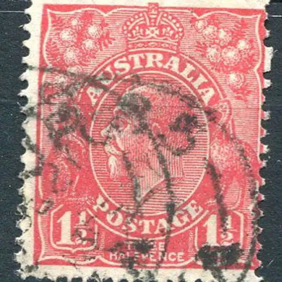 Group 85 Untidy 30-40% part strikes on 1½d red KGV ...