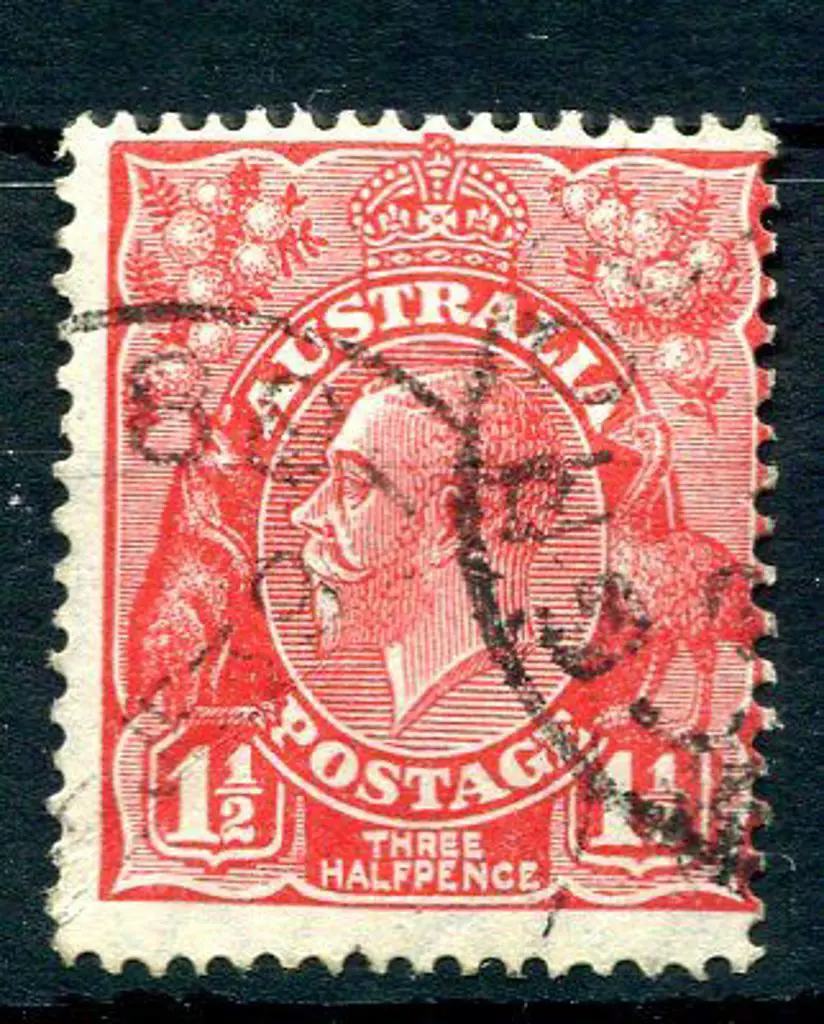 Group 88 A27 Two part strikes on 1½d red KGV for ... Image 1++