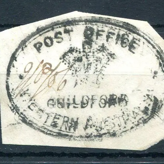 Guildford Double-lined oval POST OFFICE/ crown/ ...