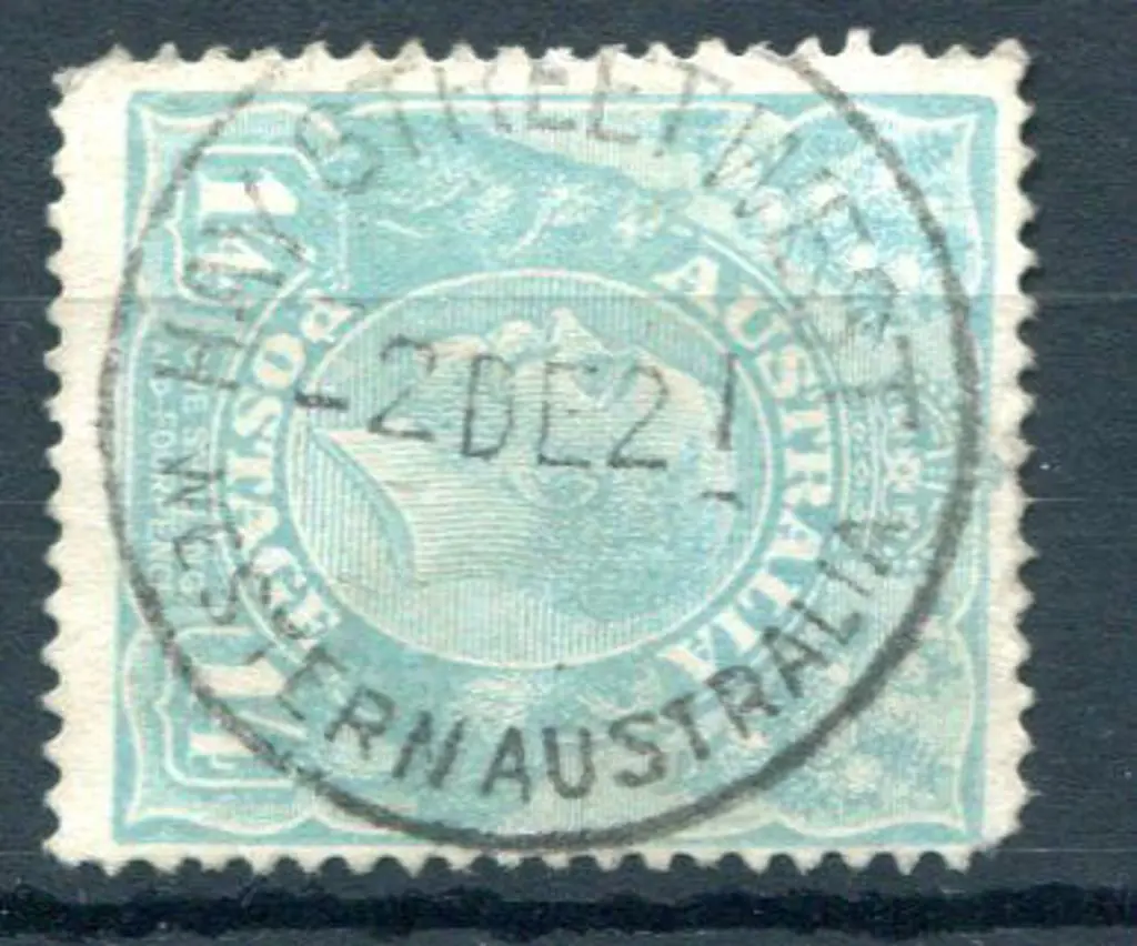 Hay Street West A25on 1/4d turquoise KGV for 2 DE ... Image 1++