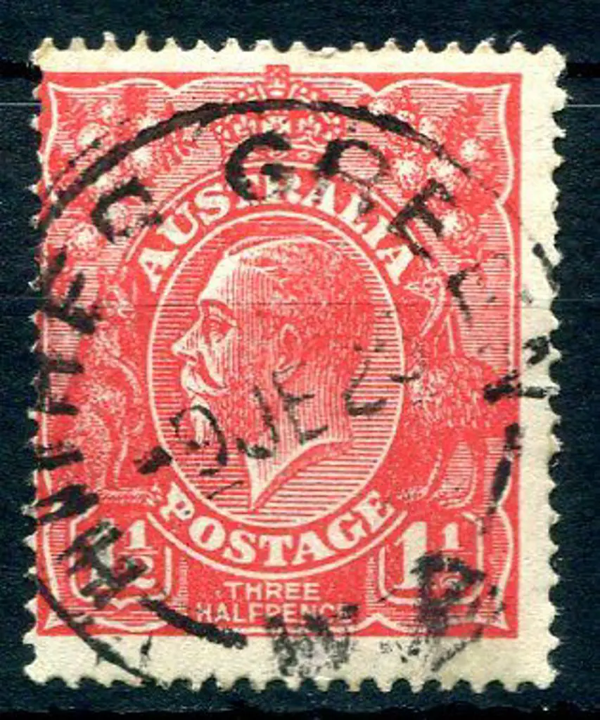 Hither Green C28 complete cancel on 1½d red KGV 9 ... Image 1++