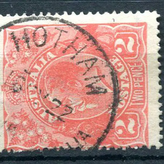 Hotham A27 on 2d red KGV for 16 MY 22. Clear 60% ...