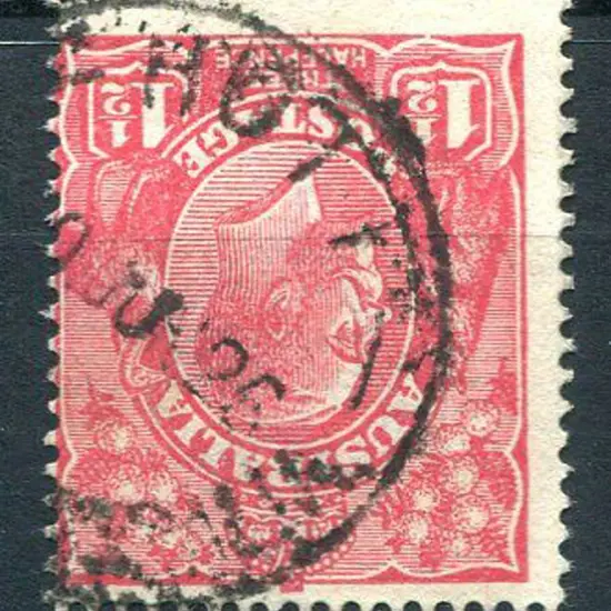 Hutt A28 50% part strike on 1½d red KGV for ?0 JU ...