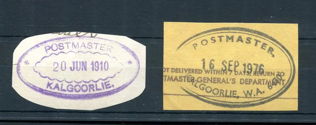 Kalgoorlie Postmaster ORS type 1 on piece dated 16 ... Image 1++