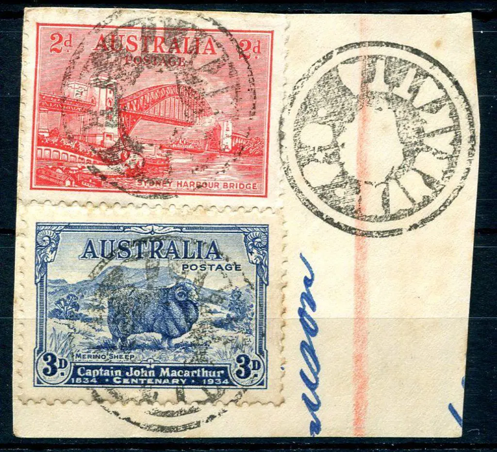 Karrakatta Office Stamp OS on 1930's commems on ... Image 1++