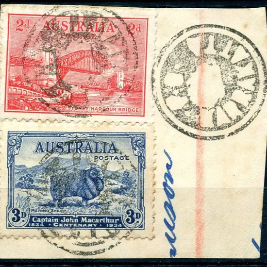 Karrakatta Office Stamp OS on 1930's commems on ...