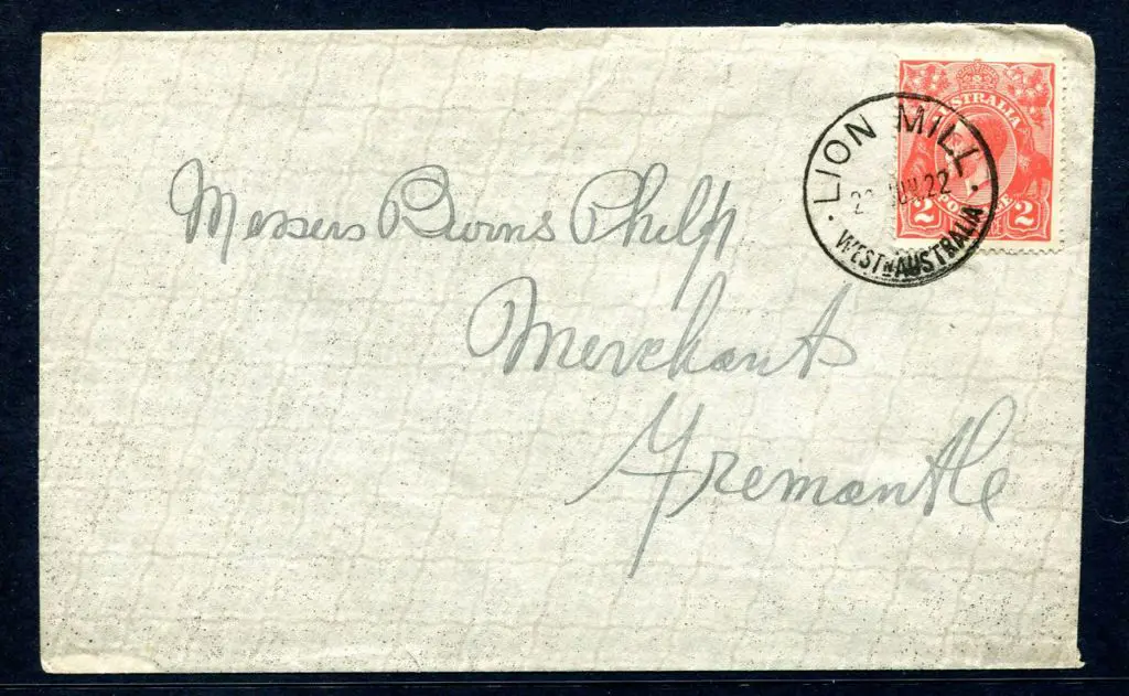 Lion Mill D27 on cover to Fremantle dated 22 JUN ... Image 1++
