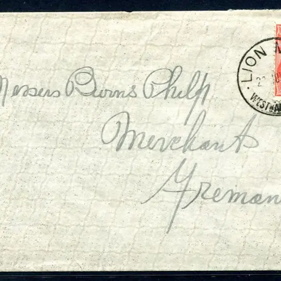 Lion Mill D27 on cover to Fremantle dated 22 JUN ...