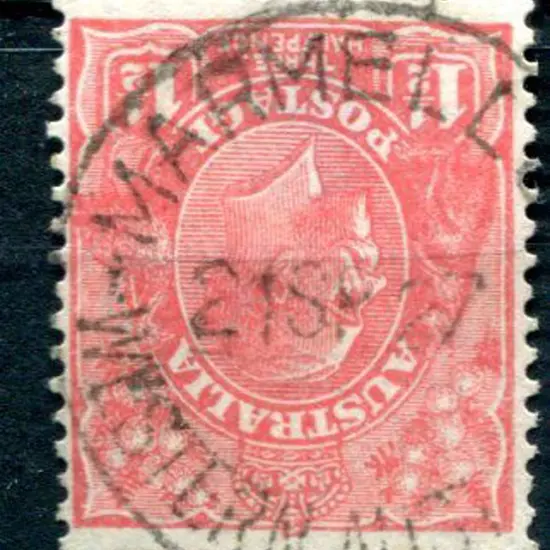 Marmellup A30 on 1½d red KGV with a late date of ...