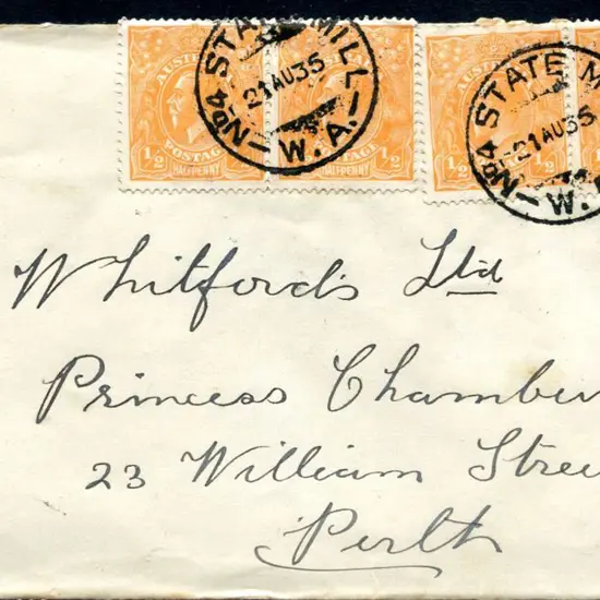 No. 4 State Mill C29. 2 bold strikes on 2 pairs of ...