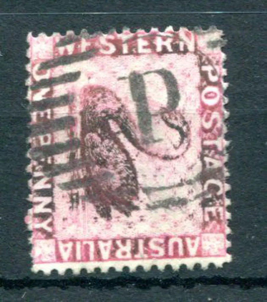 Perth 11 bar "P" obliterator BL-P on 1d carmine ... Image 1++