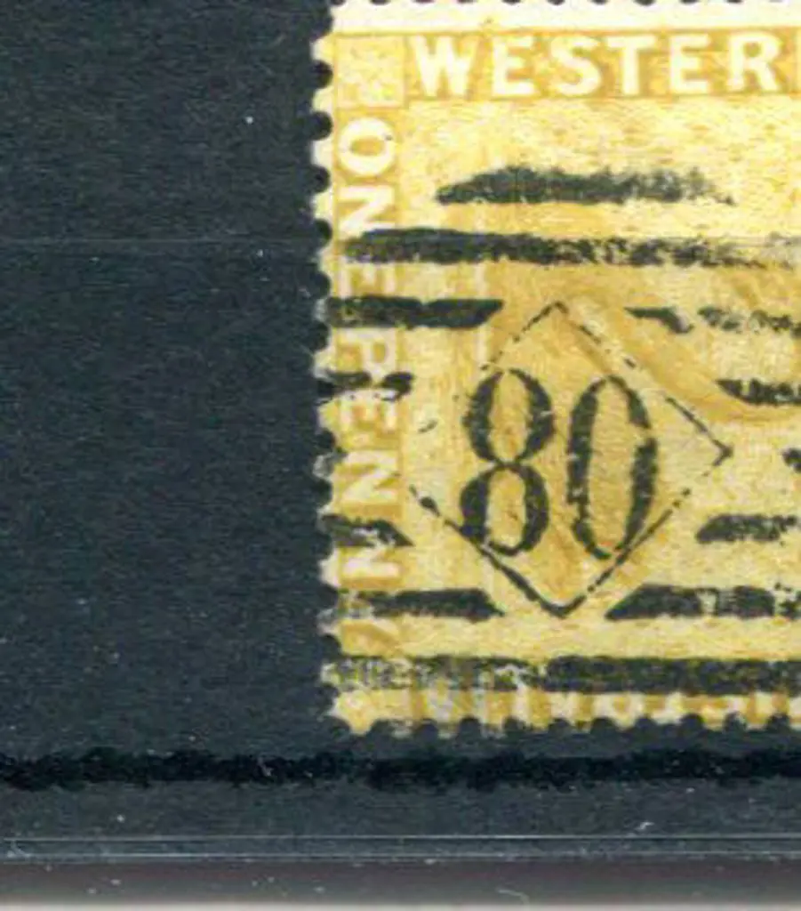 Perth Diamond 80 obliterator on 1d yellow-ochre ... Image 1++