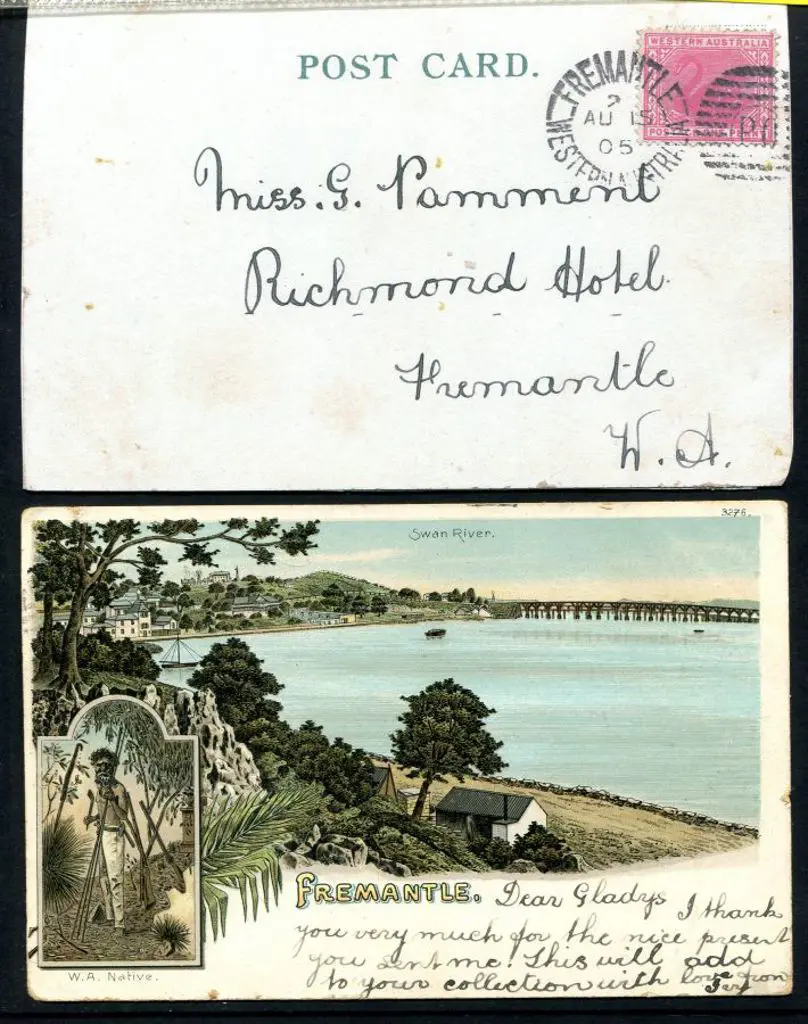 "Fremantle" with 2 scenes titled "Swan River" & ... Image 1++