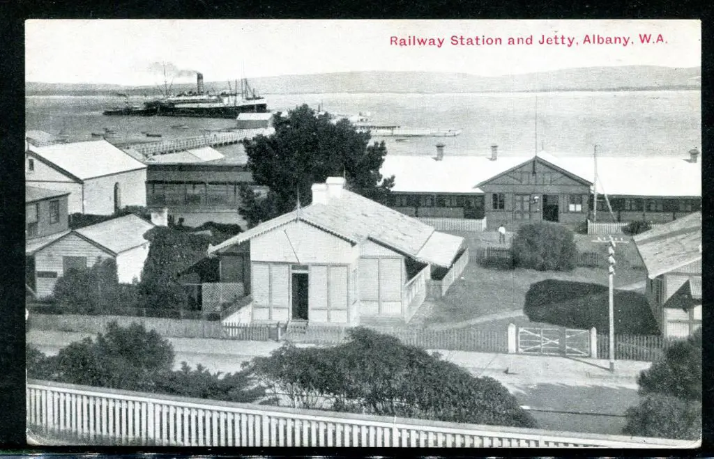 "Railway Station & Jetty, Albany" with title in ... Image 1++