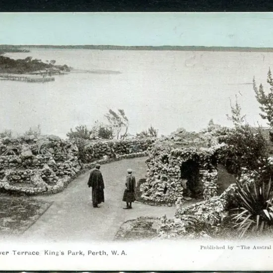 "Rockery, Lower Terrace King's Park, Perth WA" b&w ...