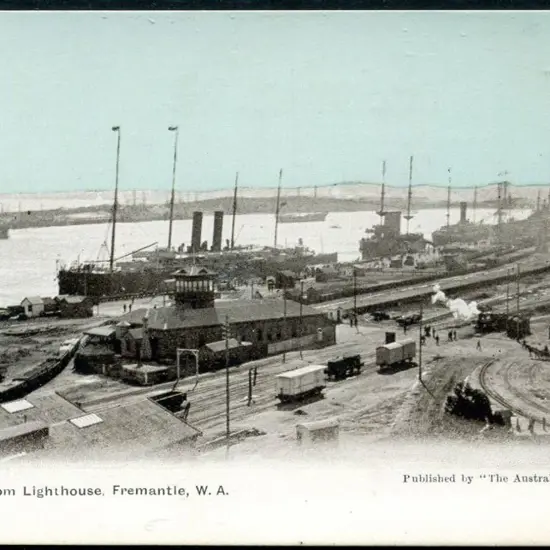"Swan River from Lighthouse, Fremantle, WA" b&w & ...