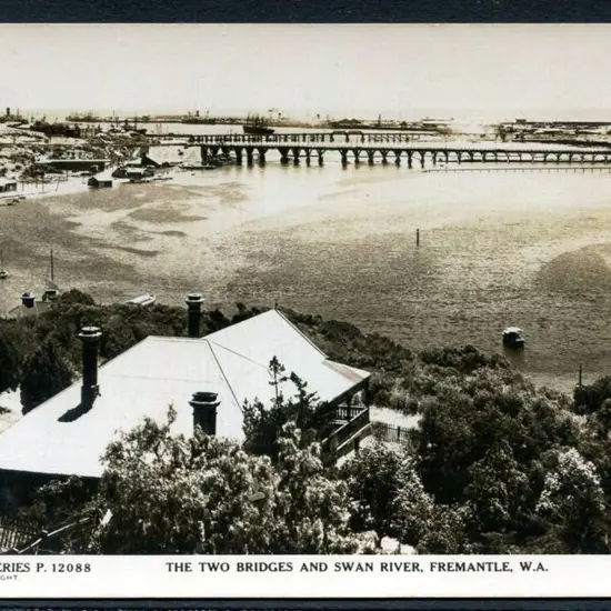 "The Two Bridges and Swan River, Fremantle, WA" ...