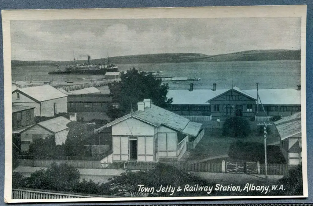"Town Jetty & Railway Station, Albany, W.A." b&w ... Image 1++