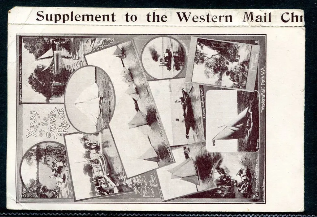 "Xmas on the Swan River" Western Mail b&w with ... Image 1++