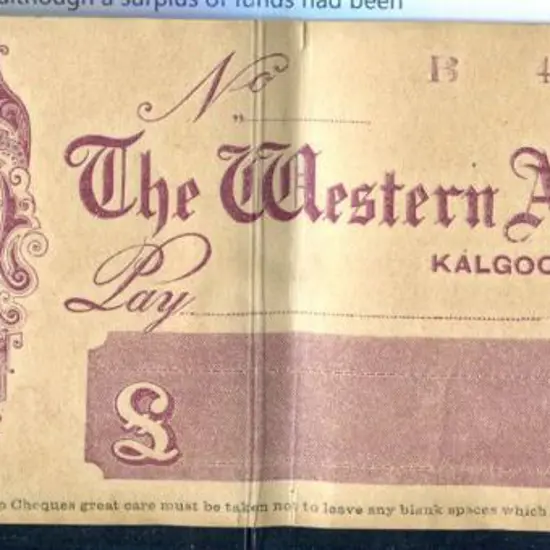 The Western Australian Bank, Kalgoorlie Branch. ...