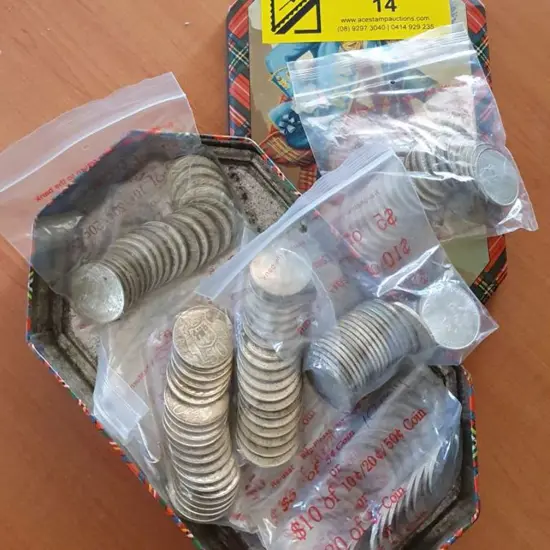 1966 50c round coins x 130 in old Carr's ...