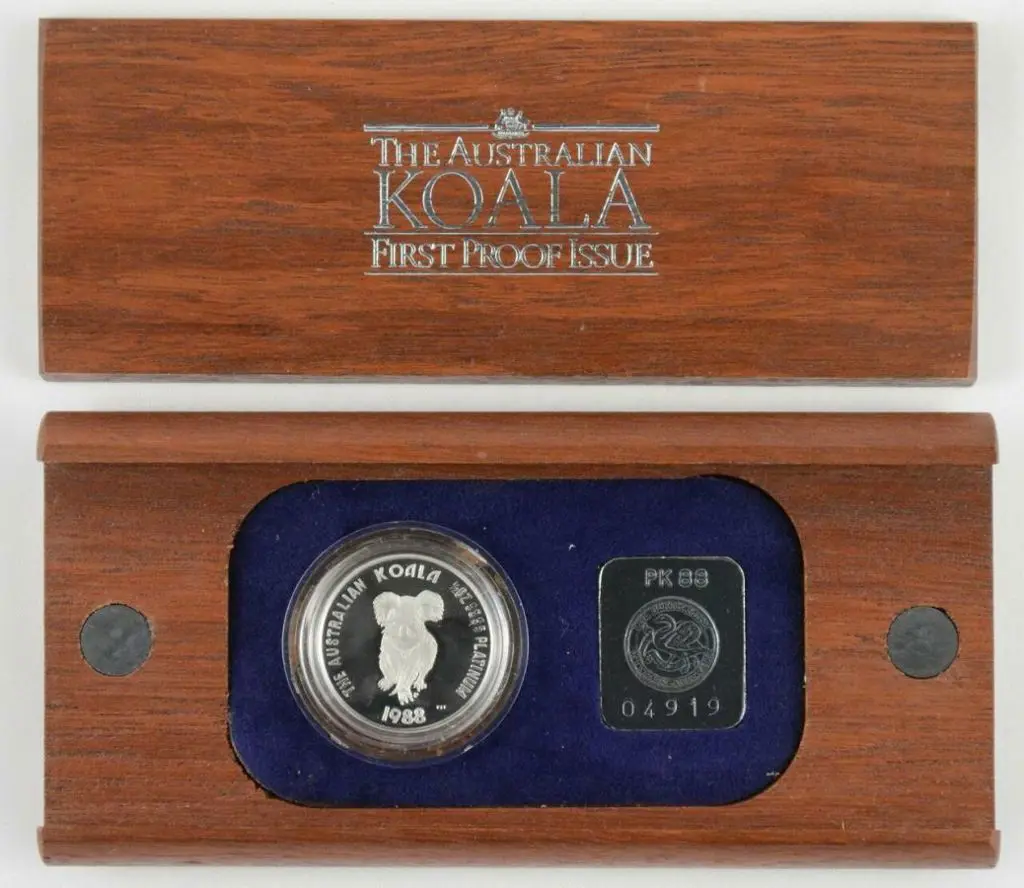 1988 $50 Koala ½oz Platinum proof coin in Perth ... Image 1++