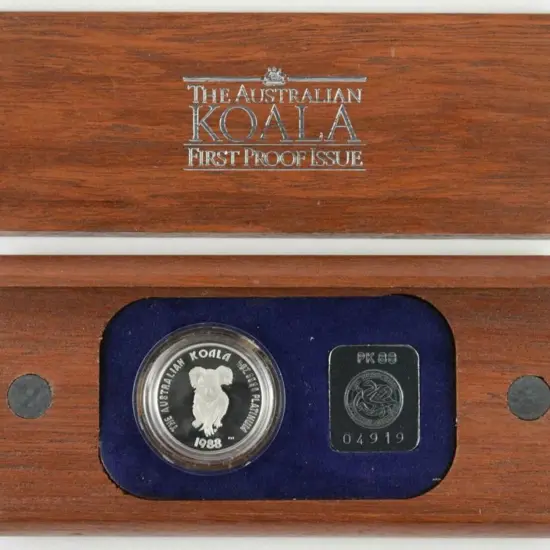 1988 $50 Koala ½oz Platinum proof coin in Perth ...