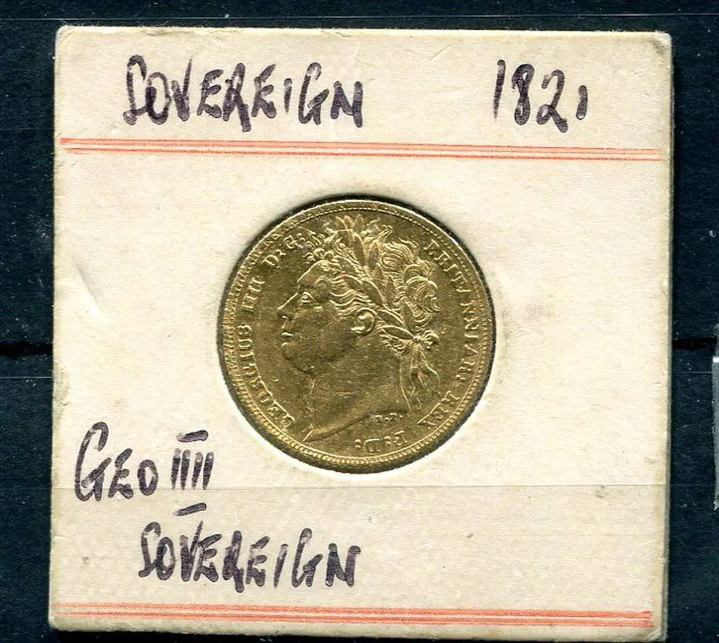 England 1821 King George IV Gold sovereign. VF Image 1++
