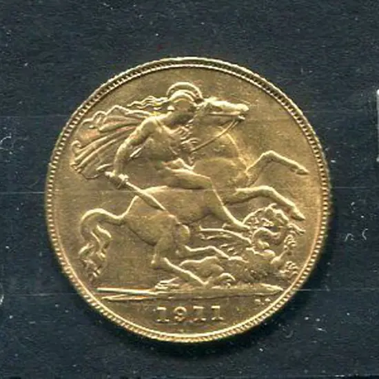 England 1911 KGV Gold half sovereign. VF