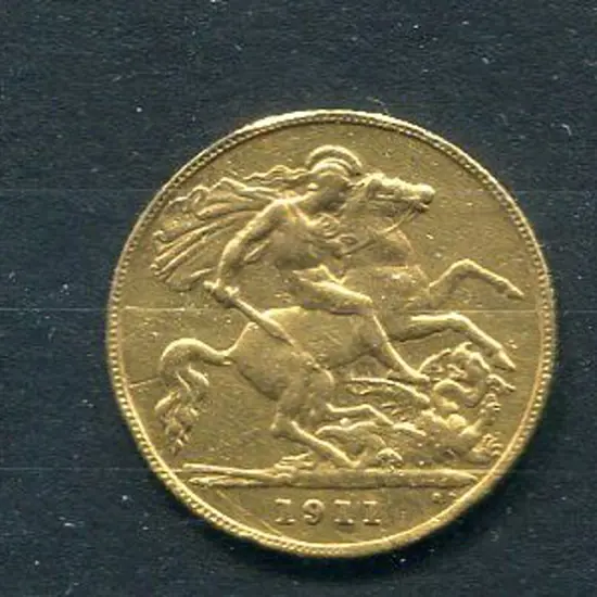 England 1911 KGV Gold half sovereign. VF