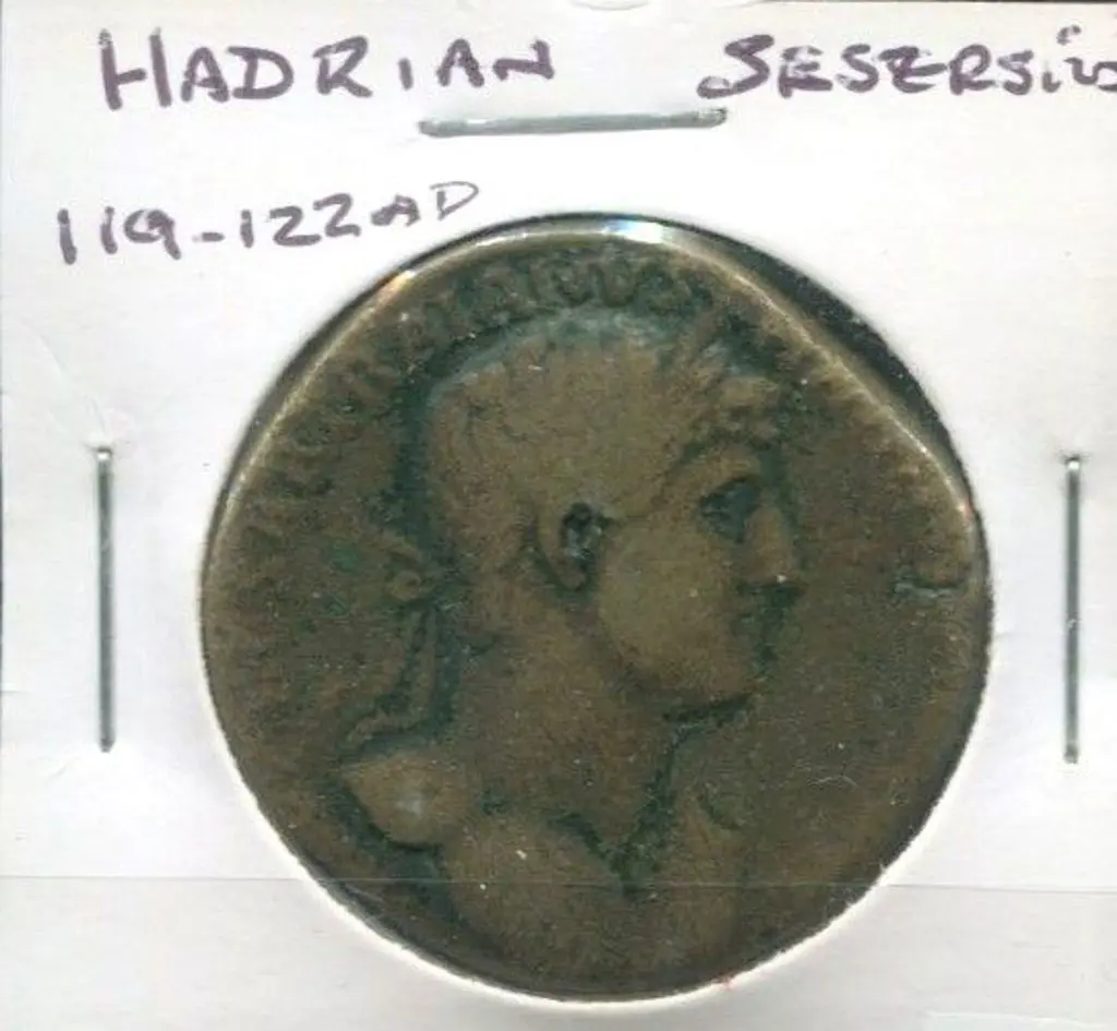 119-122AD Hadrian Sesterius. A scarce coin. F Image 1++