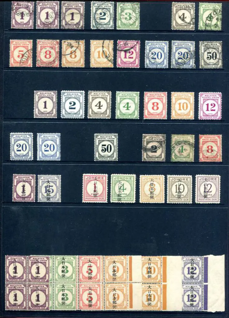 Postage Dues Malaya FMS 2c, 4c & 8c used, MPU from ... Image 1++