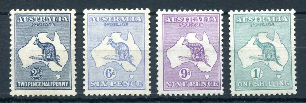 Kangaroos 1915 2nd wmk selection to 2/- with 2½d ... Image 1++