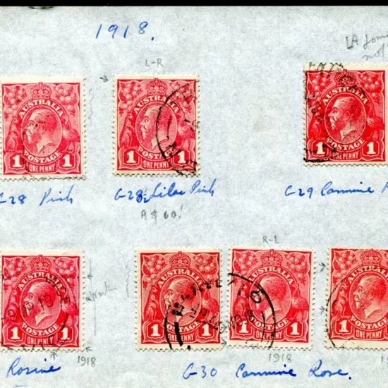 KGV 1d reds "Collection of 1d Red GeoV compiled by ...