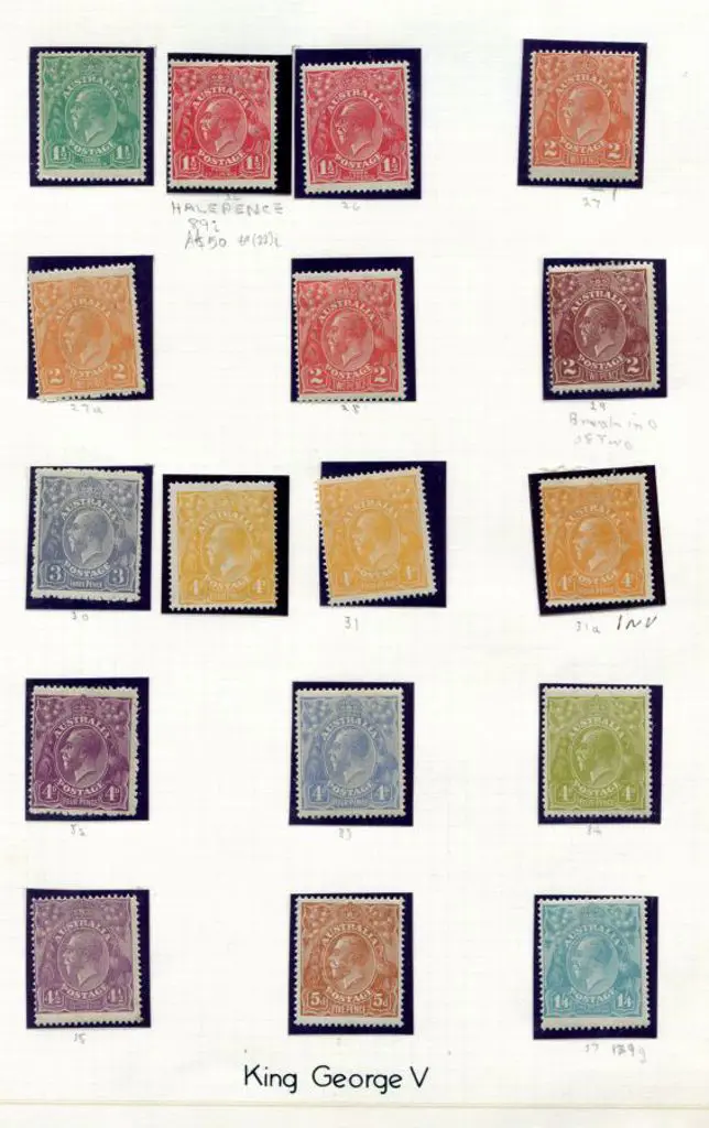 KGV MLH range on 5 album leaves with single crown ... Image 1++