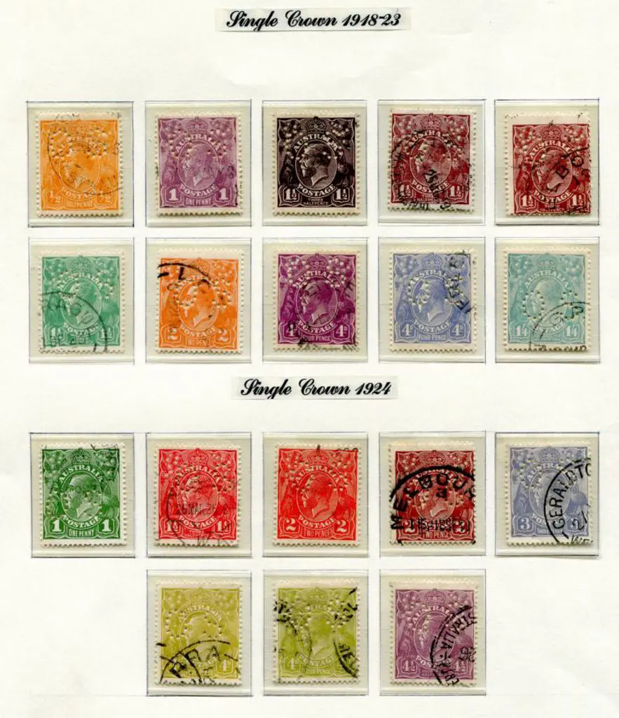 KGV Perfined "OS" collection mounted on album ... Image 1++