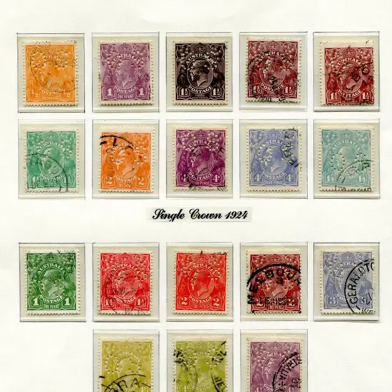 KGV Perfined "OS" collection mounted on album ...