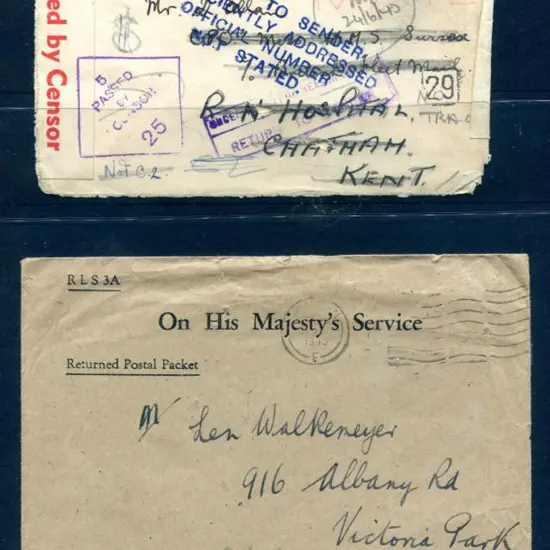 Military Mail 1945 (18th Nov) OHMS stampless env ...