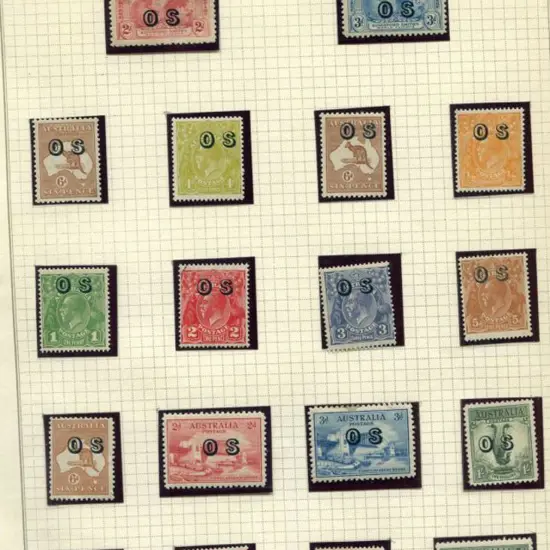 Officials 1913-1932 range of perfined & ovptd "OS" ...