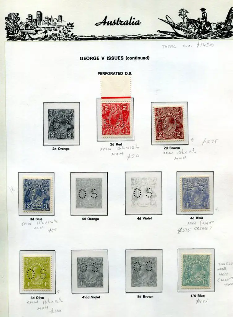 Officials KGV Perfined "OS" MUH/MLH selection on ... Image 1++