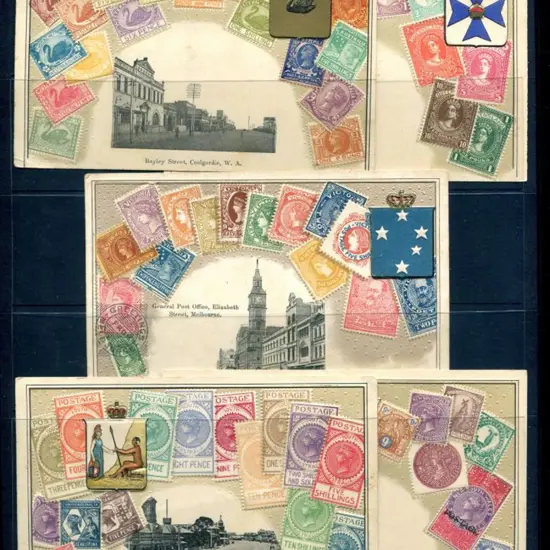 States "V.S.M." Embossed Picture Postcards showing ...